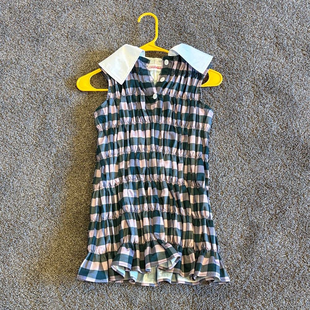 Kids Checkered Button Down Shirt - Blue and White